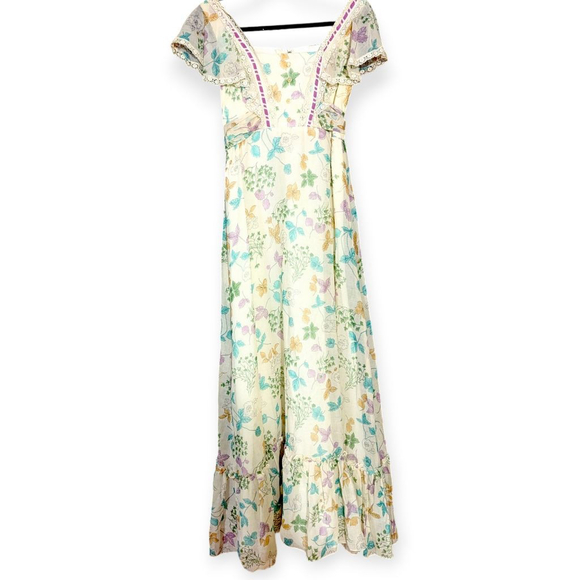 Vintage Floral Maxi Dress Small Romantic - Picture 2 of 12